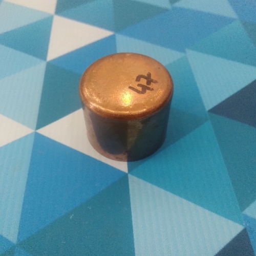 Заглушка медная 1 1/8" (пайка, медь)