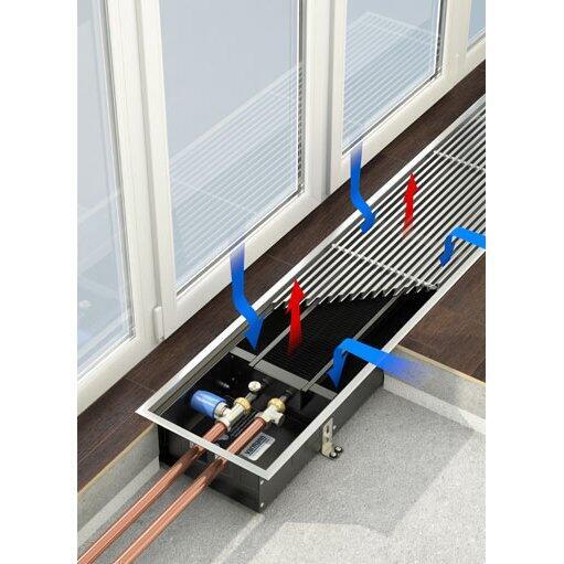 Внутрипольный конвектор длиной 1,1 м - 1,5 м Varmann Ntherm 300x110x1200