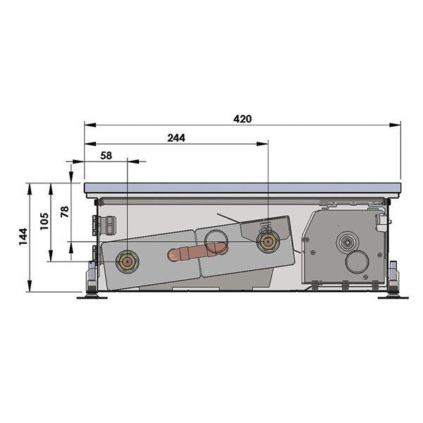 Внутрипольный конвектор длиной 1,6 м - 2 м Minib COIL-KTW 2000