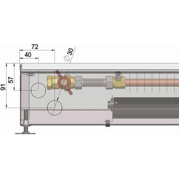 Внутрипольный конвектор длиной 1,6 м - 2 м Minib COIL-KT1 2000