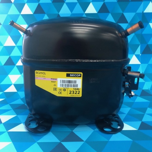 Компрессор SECOP (LBP) (104L2322) SC21CL  (R404A/R507, 905Вт/-23.3C*, ASHRAE, 20,95см3)