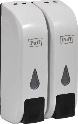 Дозатор жидкого мыла Puff 8108 белый 350+350 мл