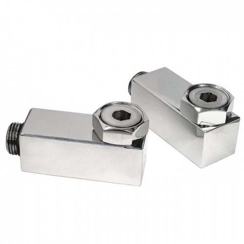 Комплект уголков квадратных с накидной гайкой Grota 1/2"x3/4" матовый