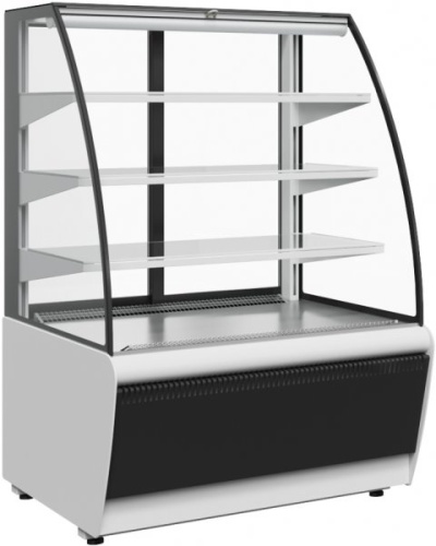 Витрина холодильная напольная ПОЛЮС K70 VM 0,9-2 STANDARD 9006-9005 (открытая)+Ночная шторка ( K70 (KC70) VM 0,9-2 (открытая))