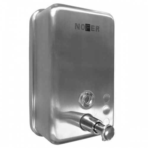 Дозатор жидкого мыла Nofer INOX матовый прямоугольный 1200 мл