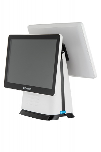 POS-терминал Devora белый с доп. Экраном 15"  4gb ssd MSR, WiFi, Windows 10 LTSB