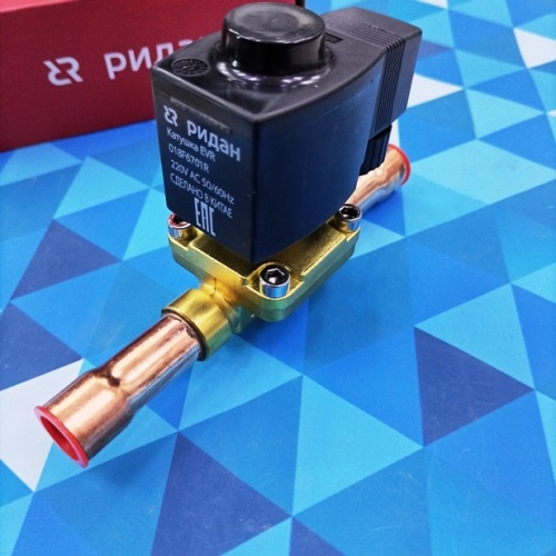 Вентиль соленойдный РИДАН 032L1214R EVR10 5/8" пайка (катушка в комплекте)