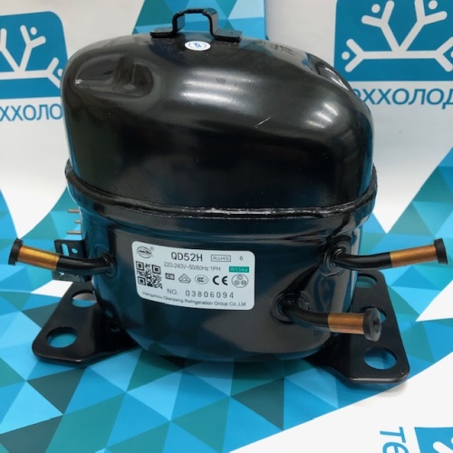 Компрессор (R134) Wansheng (130Вт) QD52H (LBP, 130Вт при -23.3C*/ASHRAE, 5,2см3)