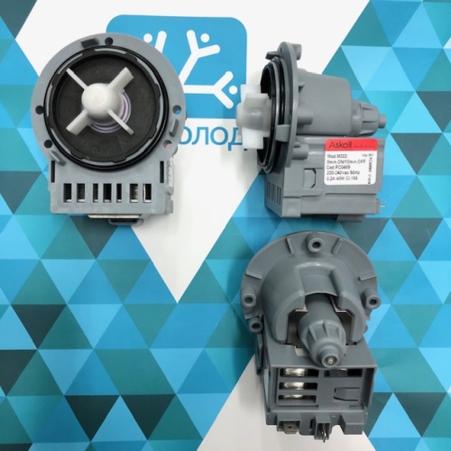 Насос ASKOLL 40W (3 винта, фишки назад/не вместе, алюмин. обмотка)