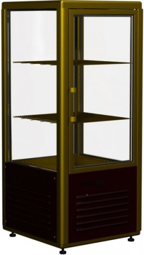 Витрина холодильная настольная ПОЛЮС D4 VM 120-1 (R120C) (0109-0102 (коричнево-золотой))