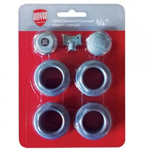 RT03.1-2 Royal Thermo Набор присоединительный 3/4 silver
