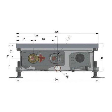 Внутрипольный конвектор длиной 2,1 м - 3 м Minib COIL-TO85 2750