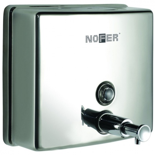 Дозатор жидкого мыла Nofer INOX глянцевый квадратный 1200 мл