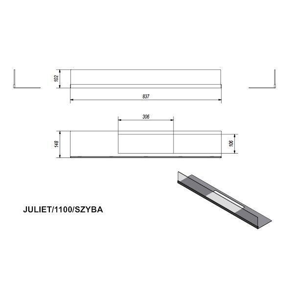 Стекло декоративное Kratki для биокамина JULIET/1100