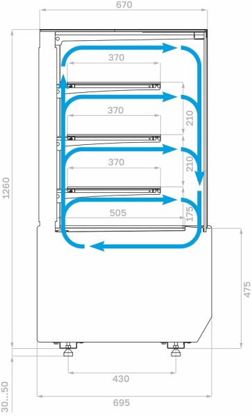 Витрина холодильная напольная ПОЛЮС KC70 VV 1,3-1 STANDARD (версия 2.0) (9005-0109)