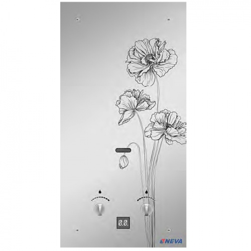 Газовый проточный водонагреватель BaltGaz NEVA 4511 Glass (черный цветок)