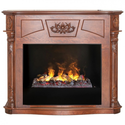 Электрокамин 3D пламя с эффектом дыма Real-Flame Sofia 26 AO с очагом 3D Cassette 630 (Black вставка