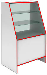 Прилавок-витрина демонстрационный S 6090 V STEP (кромка красная)