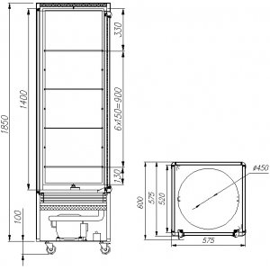 Шкаф кондитерский Carboma D4 VM 400-1 (R400C) (1015-0102 бежево-коричневый)