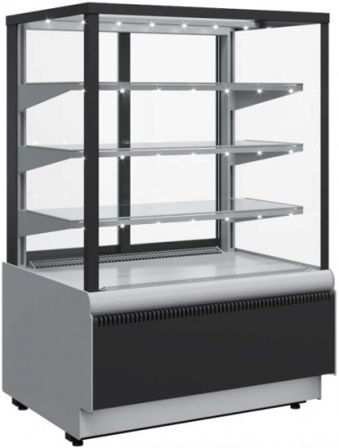 Витрина кондитерская Carboma KC70 VV 1,3-1 STANDARD 9006-9005 (ВХСв-1,3д Cube Люкс Техно)
