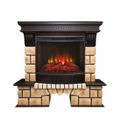 Электрокамин (очаг+портал) Real-Flame Stone Brick 25/25,5 с очагом Evrika 25,5 LED