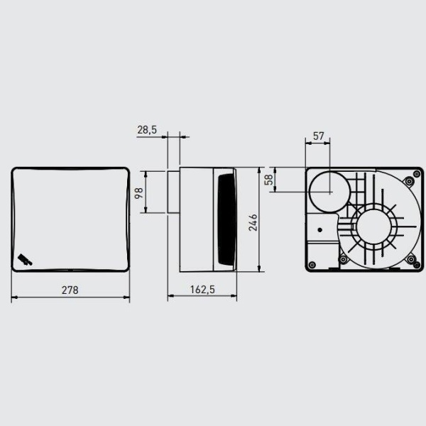 Вытяжка для ванной диаметр 100 мм Soler & Palau EBB-250 M DESIGN (230V 50)