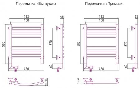 Электрический полотенцесушитель лесенка Сунержа Богема 2.0 500х400