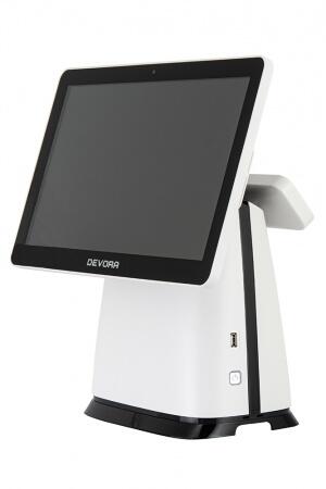 POS-терминал Devora 15", белый, с текстовым дисплеем, 4gb ssd MSR, WiFi, Windows 10 LTSB