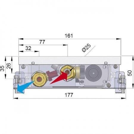 Внутрипольный конвектор длиной 1,1 м - 1,5 м Minib COIL-T50 1500