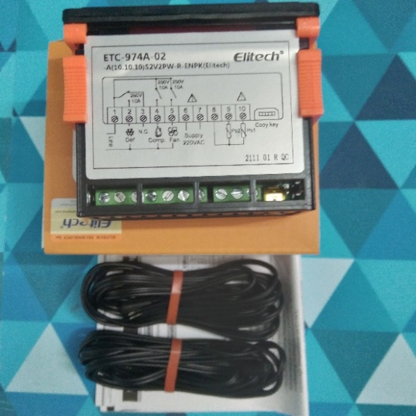 Электронный контроллер Elitech ETC-974 (2 датчика NTC / 10А) Китай