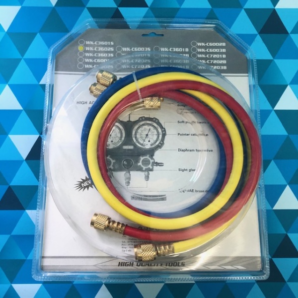 Манометрическая станция WK-C 3602 S (2-х вентильный коллектор для R22, R134A, R404A со шлангами)
