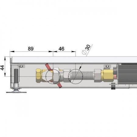 Внутрипольный конвектор длиной 2,1 м - 3 м Minib COIL-T60 2750