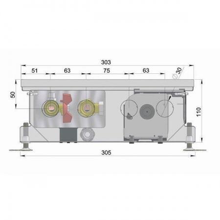 Внутрипольный конвектор длиной 1,1 м - 1,5 м Minib COIL-KT110 1500