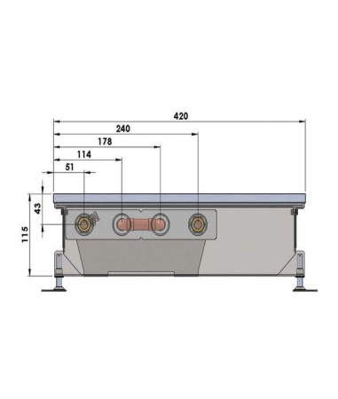 Внутрипольный конвектор длиной 1,1 м - 1,5 м Minib COIL-PMW115 1250