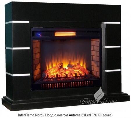 Деревянный камин (портал+очаг) InterFlame Nord / Норд с очагом Antares 31Led F/X Q