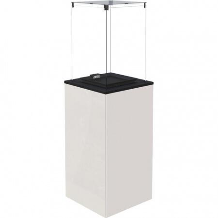 Газовый уличный обогреватель мощностью 8-10 кВт Kratki PATIO MINI/M/G31/37MBAR/B - белое стекло, с р