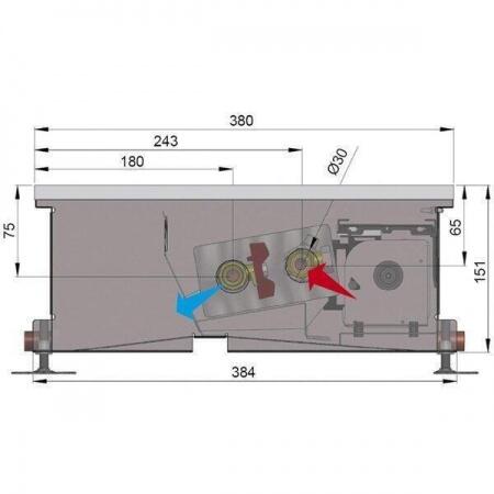 Внутрипольный конвектор длиной 1,6 м - 2 м Minib COIL-KO2 1750