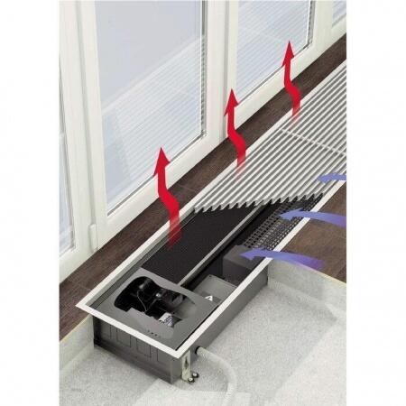 Внутрипольный конвектор длиной 1,1 м - 1,5 м Varmann Qtherm Electro 230x110x1250
