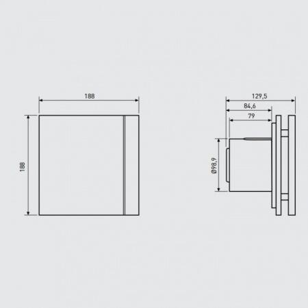 Вытяжка для ванной диаметр 100 мм Soler & Palau SILENT-100 CHZ SILVER DESIGN-3C