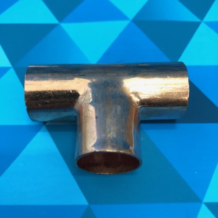 Тройник медный 7/8" (22мм.) пайка