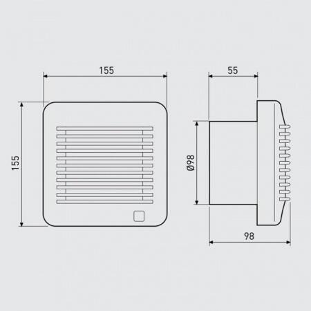Вытяжка для ванной диаметр 100 мм Soler & Palau EDM 100C 12V