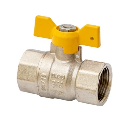 Кран Газовый MVI 3/4"внутренняя-внутренняя, бабочка