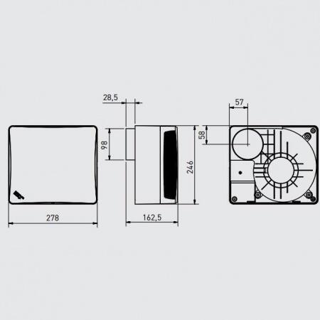 Вытяжка для ванной диаметр 100 мм Soler & Palau EBB-250 T DESIGN (230V 50)