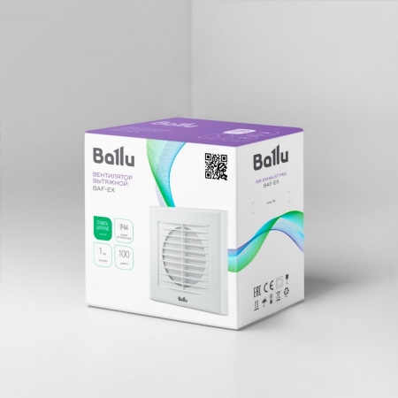 Вентилятор вытяжной Ballu BAF-EX 100 G с грав. жалюзи