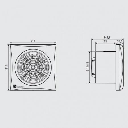 Вытяжка для ванной диаметр 150 мм Soler & Palau SILENT-300 CZ SILVER