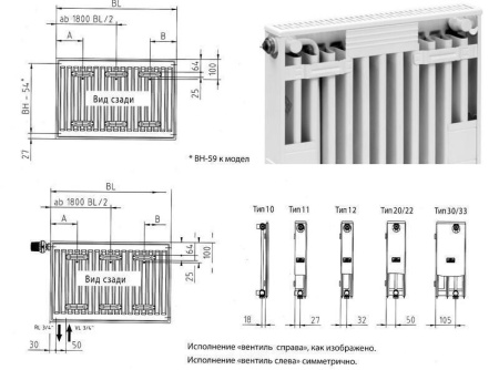 Стальной панельный радиатор Тип 11 Kermi FKO 11 500x700