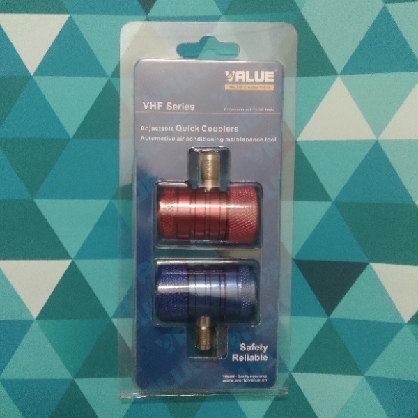 Набор муфт быстросъемных VALUE VHF-SA 1/4" SAE (внешняя резьба, комплект) для заправки автокондицион