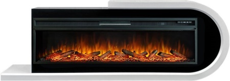 Каминокомплект Basel 60 R - Белый с черным с очагом Vision 60 LOG LED