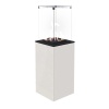 Газовый уличный обогреватель мощностью 8-10 кВт Kratki PATIO MINI/M/G31/37MBAR/B - белое стекло, с р