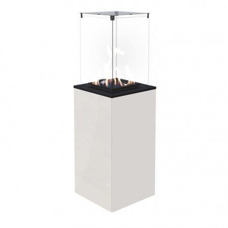 Газовый уличный обогреватель мощностью 8-10 кВт Kratki PATIO MINI/M/G31/37MBAR/B - белое стекло, с р